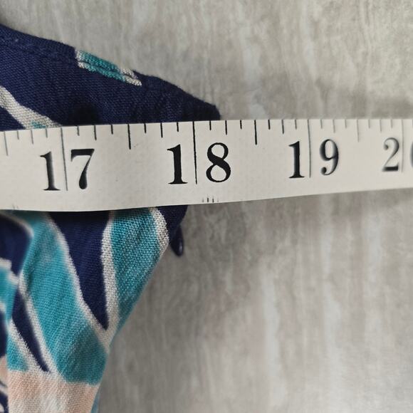 Volcom Women's Cocoanut Hut Dress Blue Floral Dress Large - Picture 3 of 9